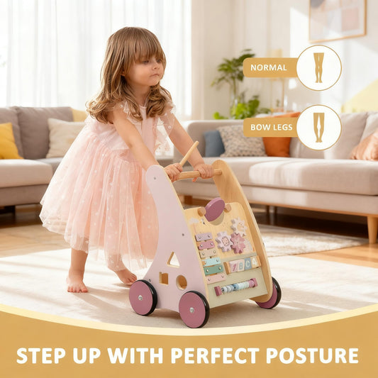 RolePlayCook wooden baby walker xylophone invites musical play that promotes auditory awareness