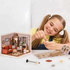 Rolife 1:24 scale model building kit with LED lights for cozy lighting.