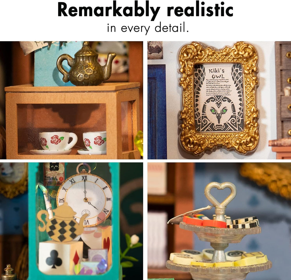 Rolife Alice's Tea Store miniature furniture sparks creative staging ideas.