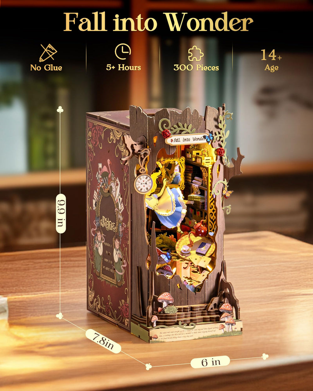 Rolife Book Nook Kit snap-fit design no glue required for easy assembly