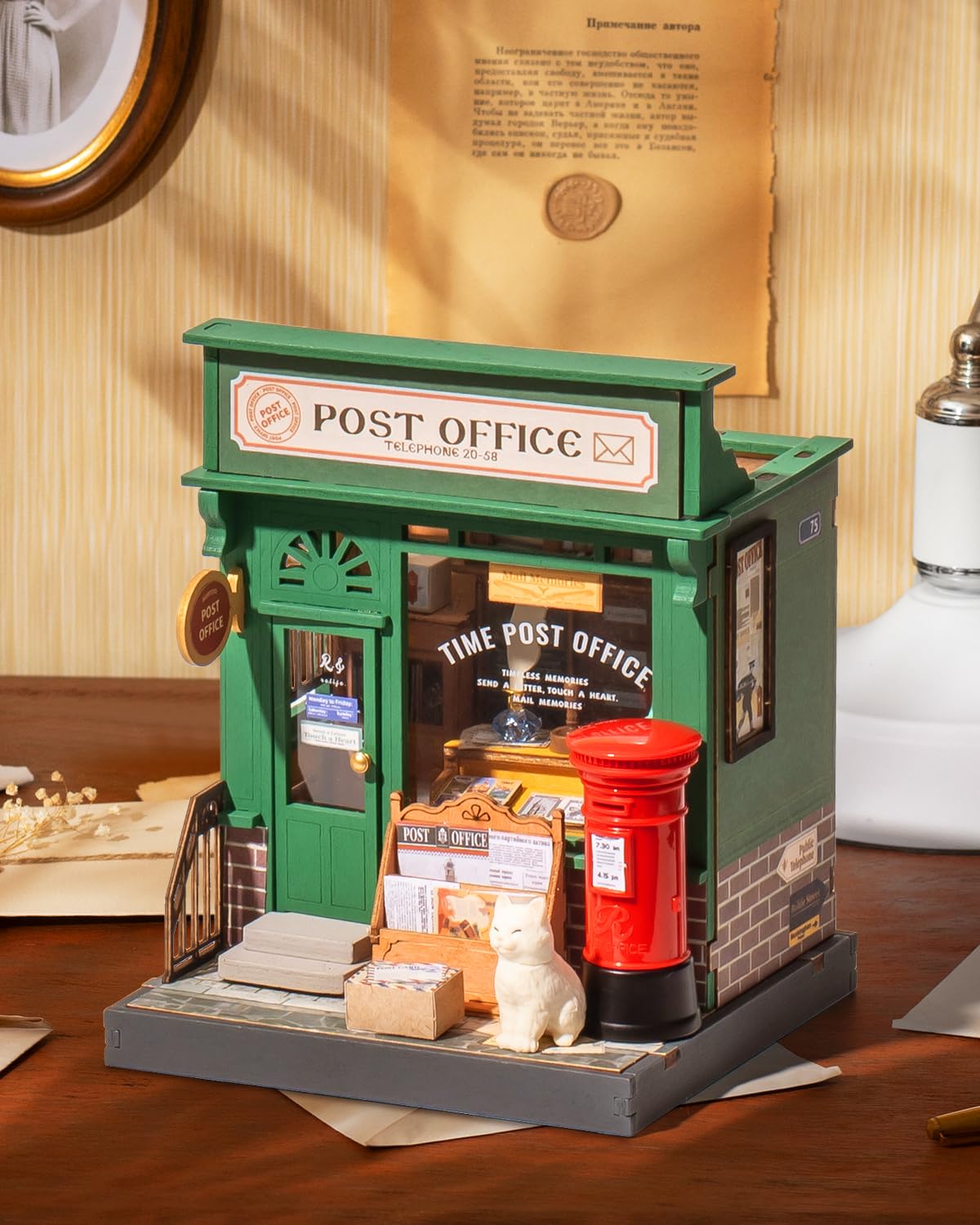 Rolife Century Post Office miniature kit detailed pieces highlight precision for collectors
