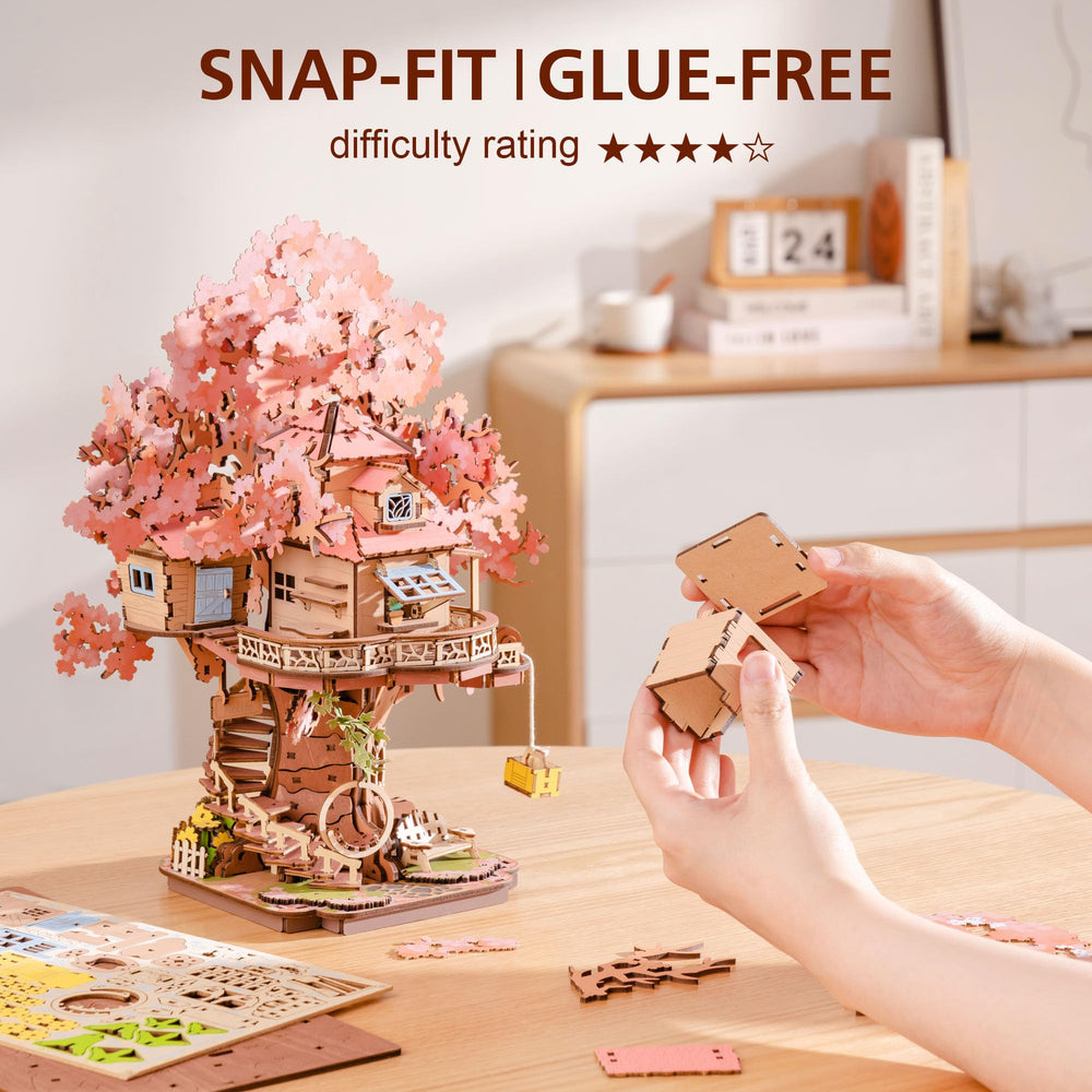 Rolife 535 pieces close-up emphasizes detailed puzzle assembly for mindful crafting