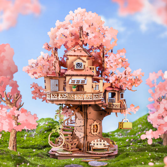 Rolife cherry blossom bonsai close-up reveals intricate details for display