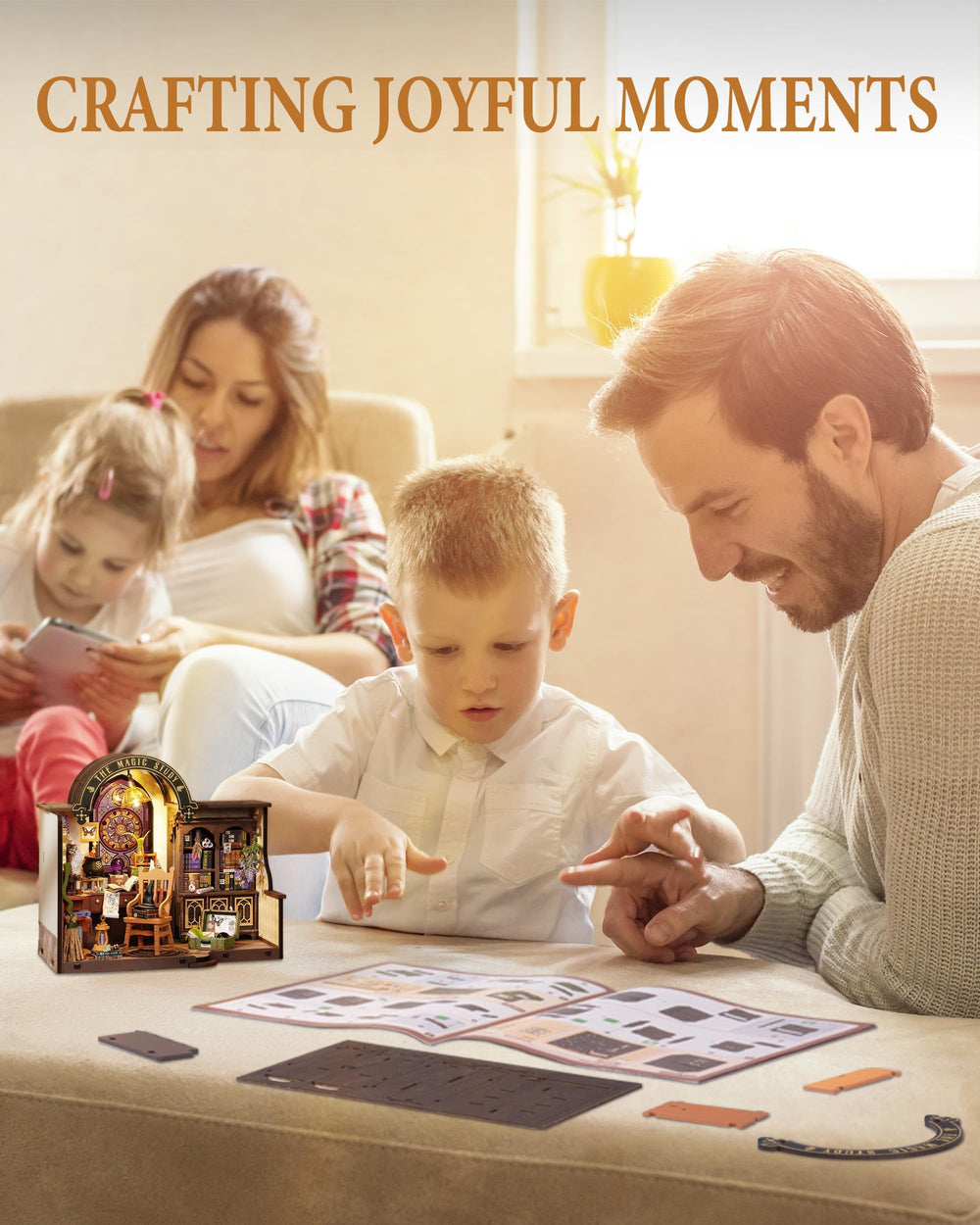Rolife dollhouse can pair with figurines for themed scenes.
