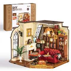 Rolife DIY miniature house front view highlights medieval mansion charm for a stylish desk display