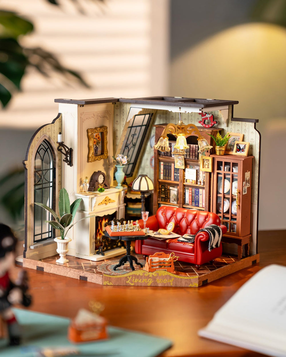 Rolife dollhouse with LED lighting demonstrates magical nighttime glow