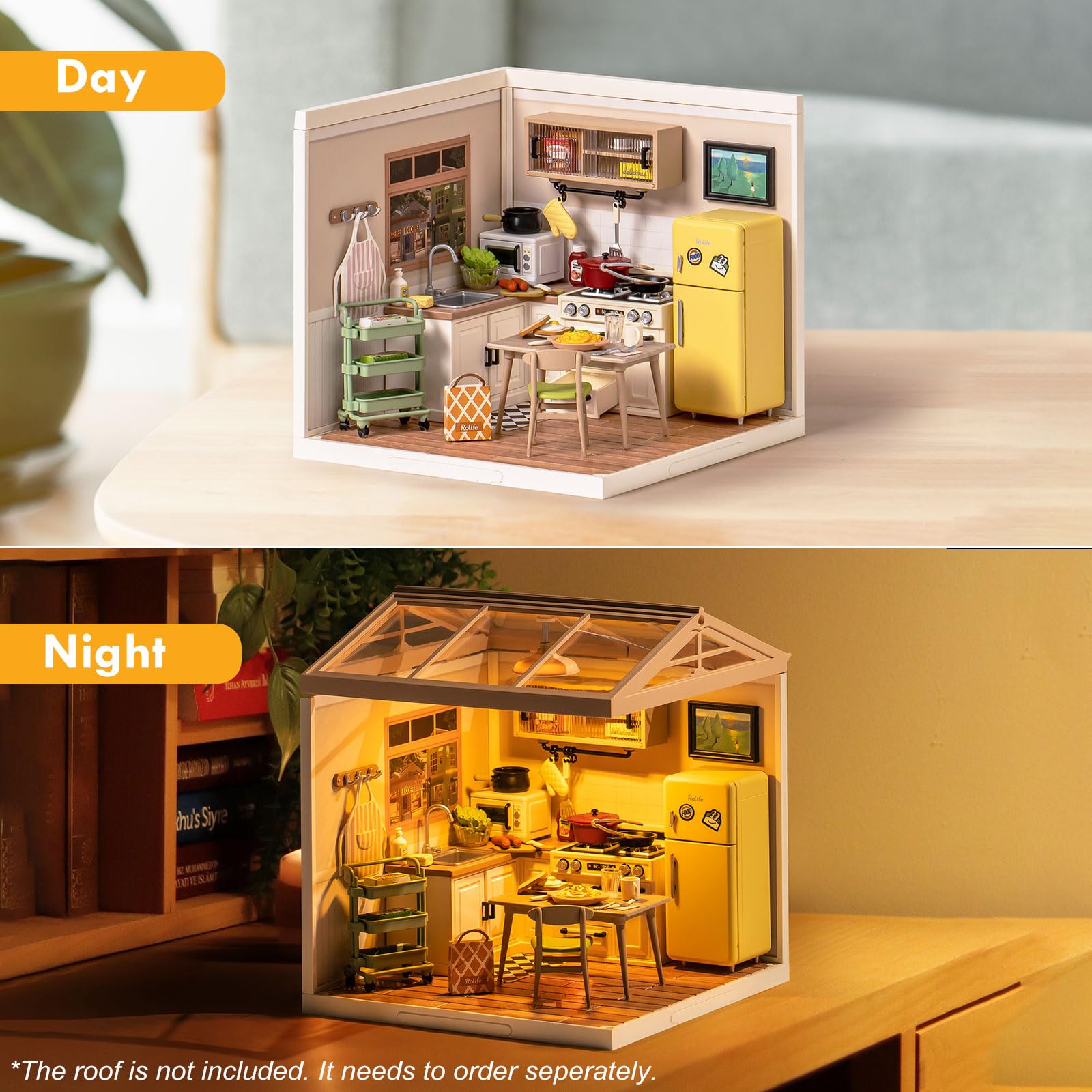 Rolife snack wall cabinet highlights storage details for lifelike scenes.