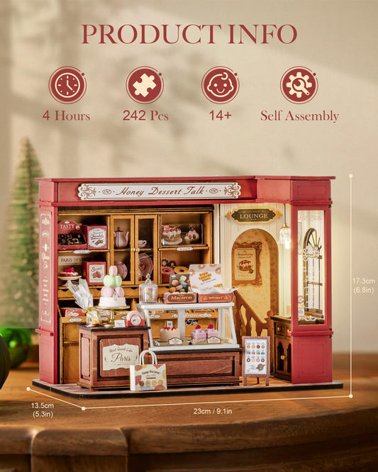 Rolife 1:18 dollhouse kit assembly scene ready for display.