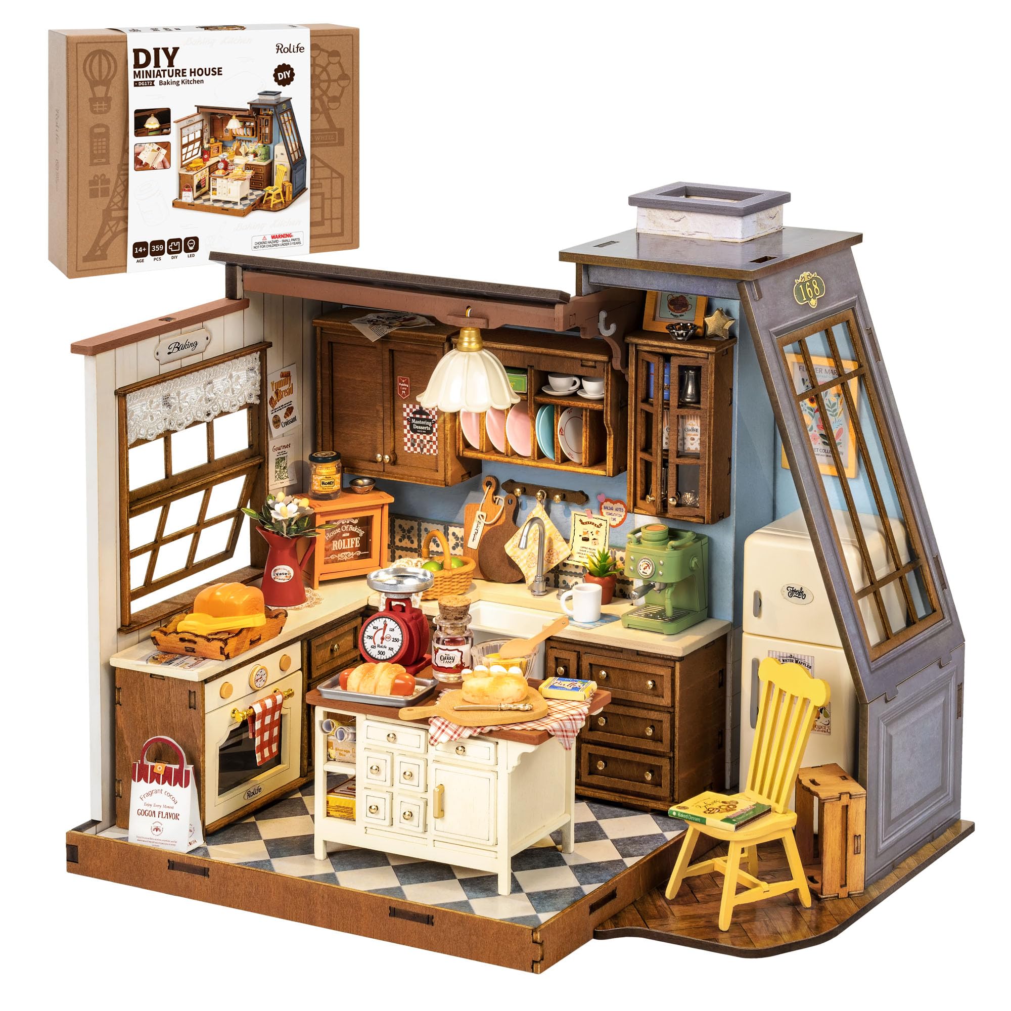 Rolife dollhouse kitchen detail for cozy display and storytelling