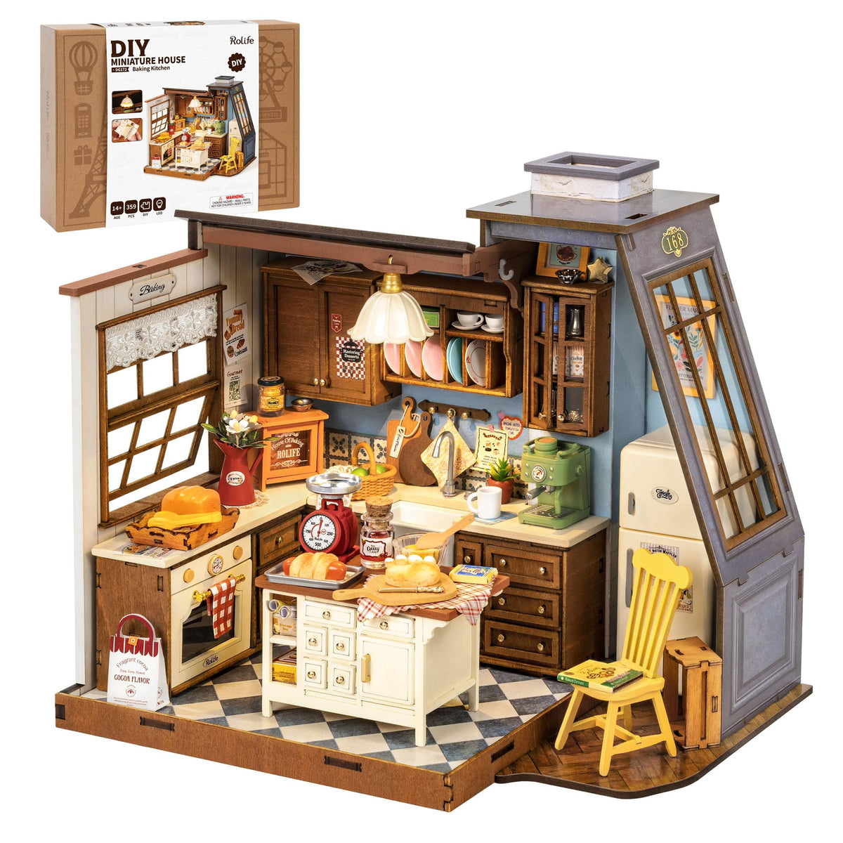 Rolife dollhouse kitchen detail for cozy display and storytelling
