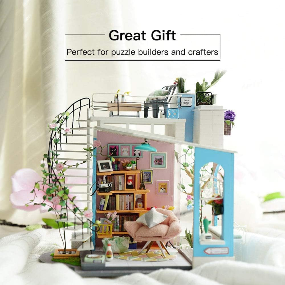 Rolife Dora's Rooftop building in progress shows beginner-friendly assembly