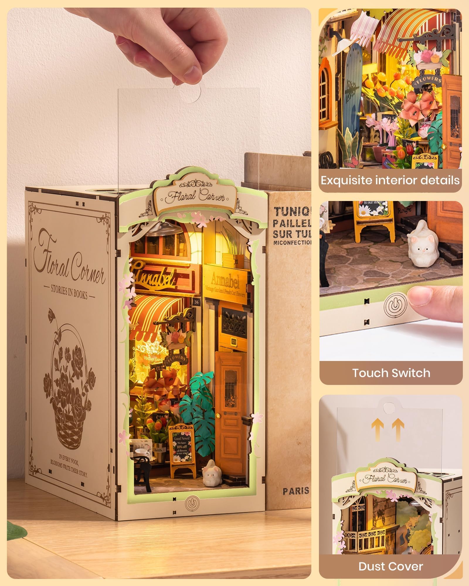 Rolife protective dust cover keeps diorama pristine