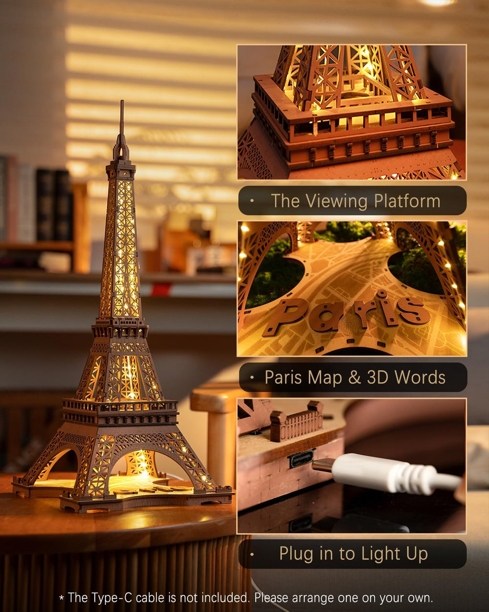 Rolife Eiffel Tower gift-ready packaging, ideal for inspiring creativity.