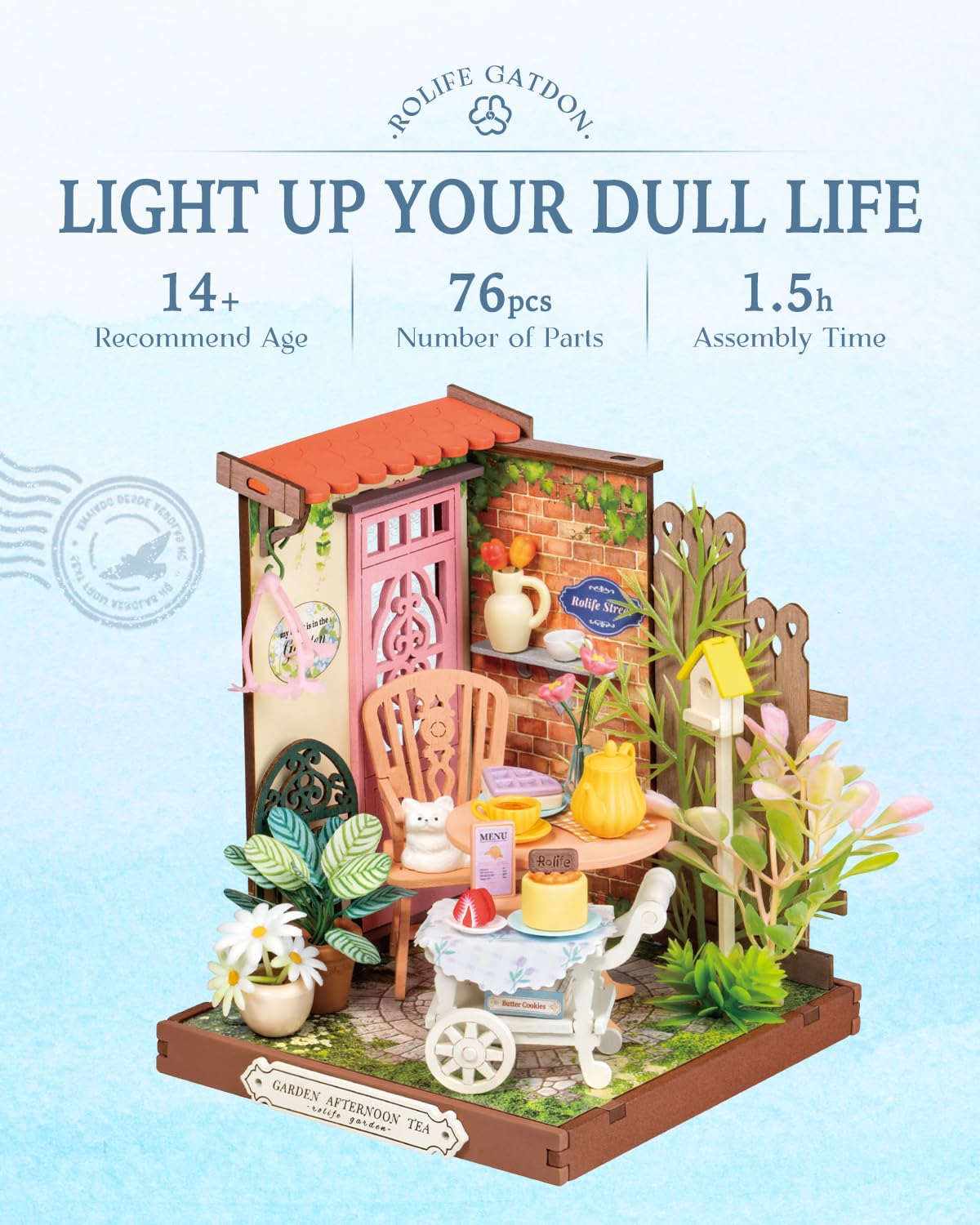 Rolife Fancy Tea Yard assembly parts kit supports hands-on crafting