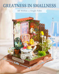 Rolife Fancy Tea Yard wood finish textures mimic natural grain for lifelike models