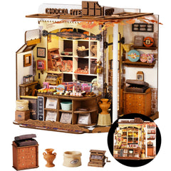 Rolife Henry's Chocolate Shop front view—inviting shelf decor