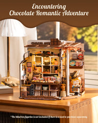 Rolife Henry's Chocolate Shop miniature build process captures satisfying assembly steps