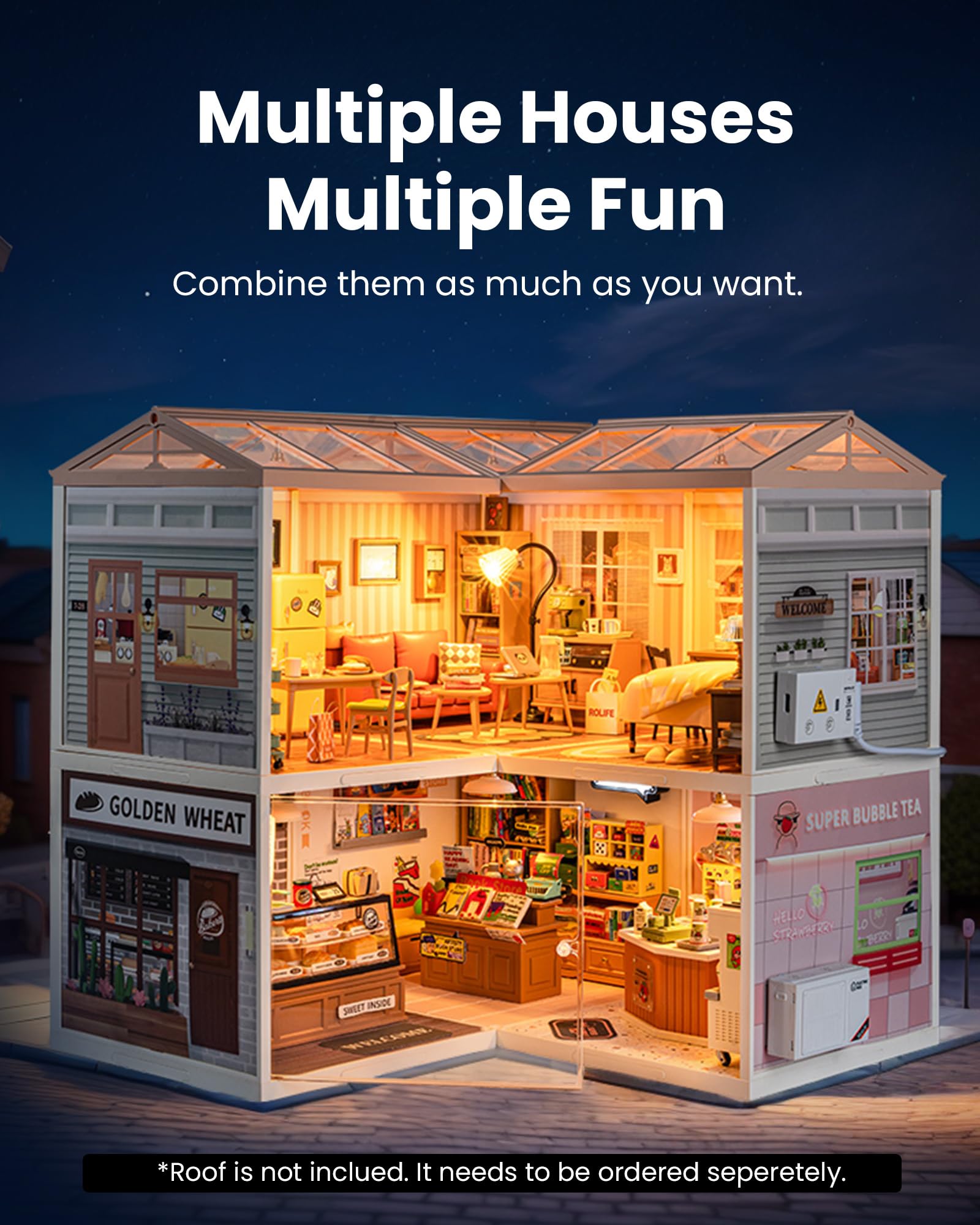 Rolife interconnected diorama houses expand display possibilities for collectors.