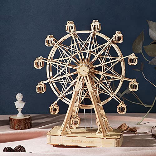Rolife laser-cut wood pieces arranged for precise crafting.