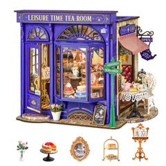Rolife Leisure Tea Time openable book nook for shelf display and storytelling.