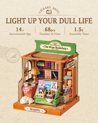 Rolife Muse Bookshop assembly instructions support easy setup.
