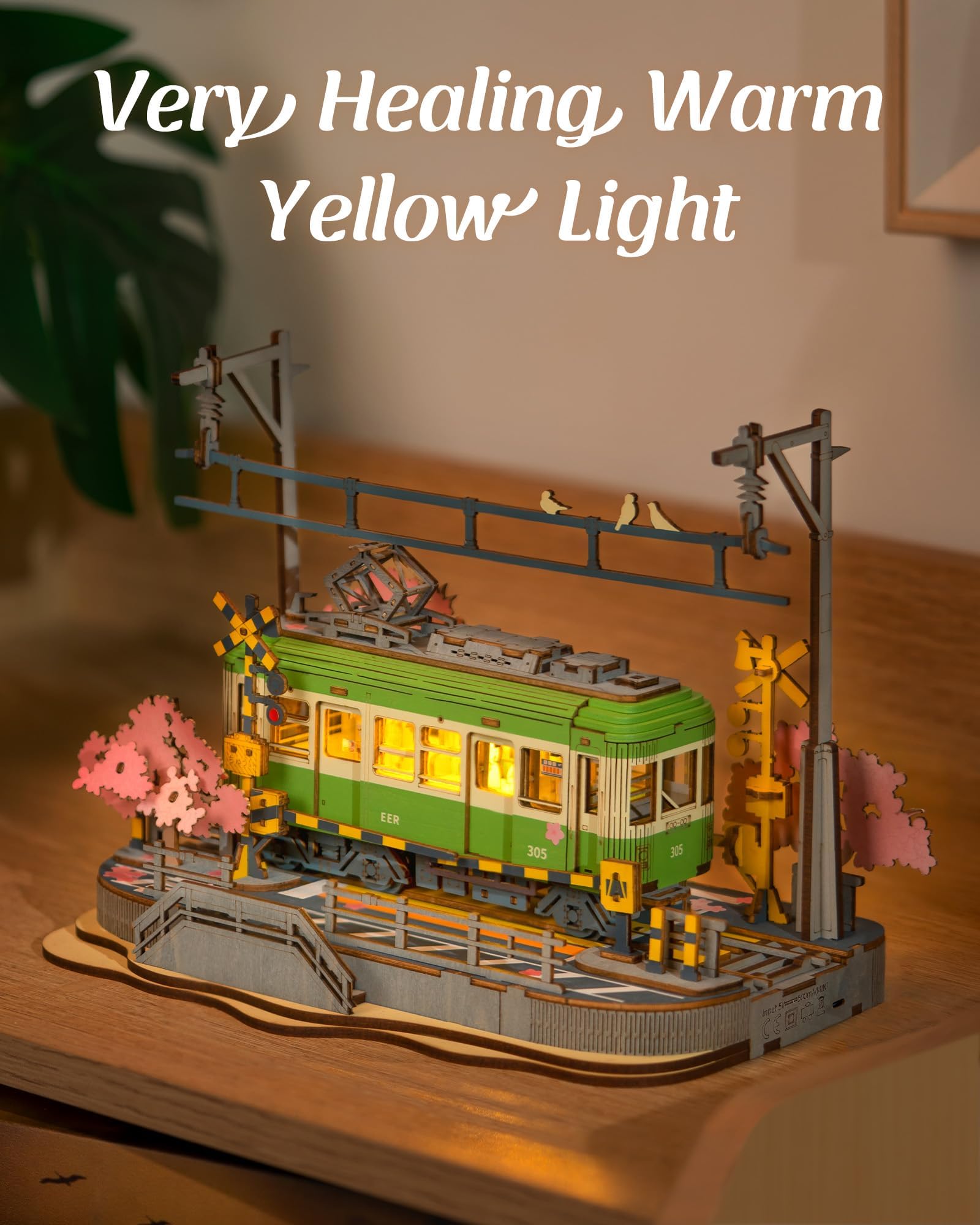 Rolife Sakura Journey Tram side view emphasizes elegant design.