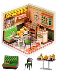 Rolife Super Creator HK Bites Cafe dollhouse kit ready for mini display