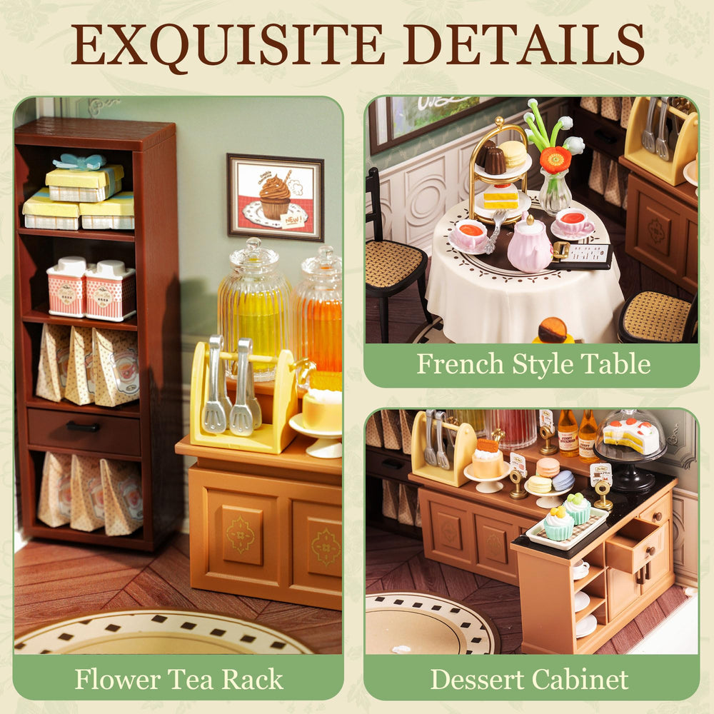 Rolife Sweet Sips Tea LED-lit night scene enhances dioramas