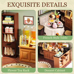 Rolife Sweet Sips Tea LED-lit night scene enhances dioramas