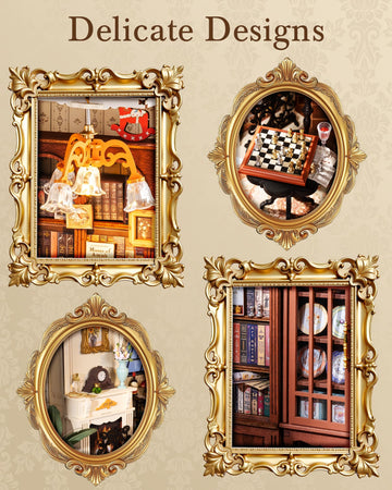 Rolife chandelier detail enhances vintage charm in miniature