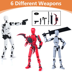 Rolling Art action figure with interchangeable hands and weapons for customization.