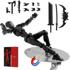 Rolling Art magnetic action figure Model 13 with completed assembly, ready for display.