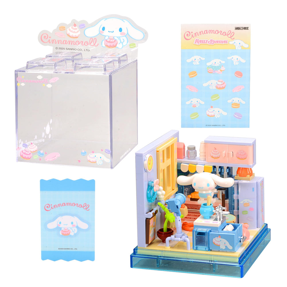 ROLOSO Cute Building Bricks Bakery shown in a display case for collectors.