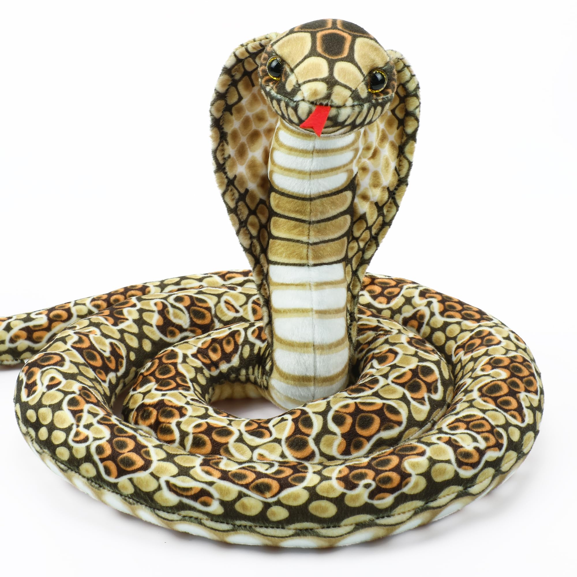 Romart Cobra stuffed animal in a coiled display, ideal for bold room decor.