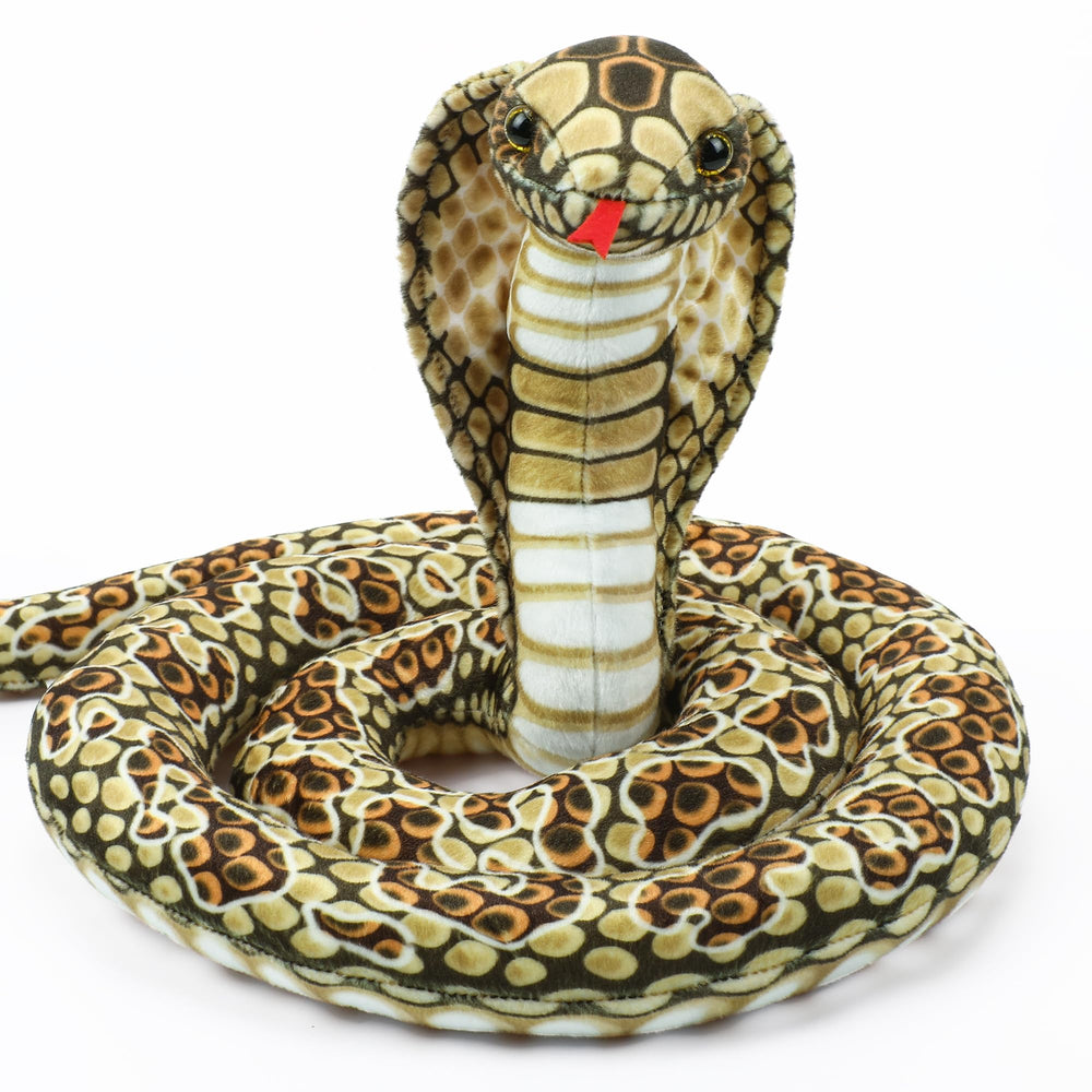 Romart Cobra stuffed animal in a coiled display, ideal for bold room decor.
