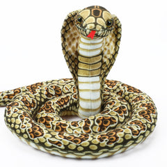 Romart Cobra stuffed animal in a coiled display, ideal for bold room decor.