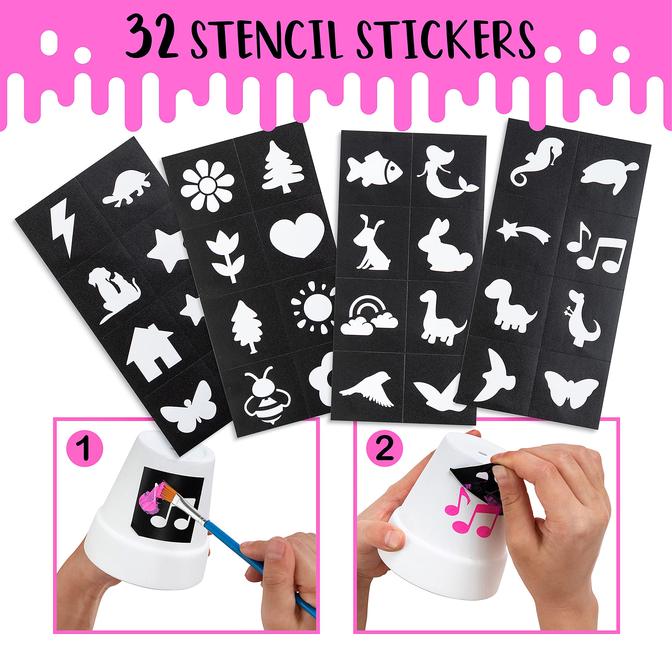 Romi's Way stencil stickers help beginners decorate easily