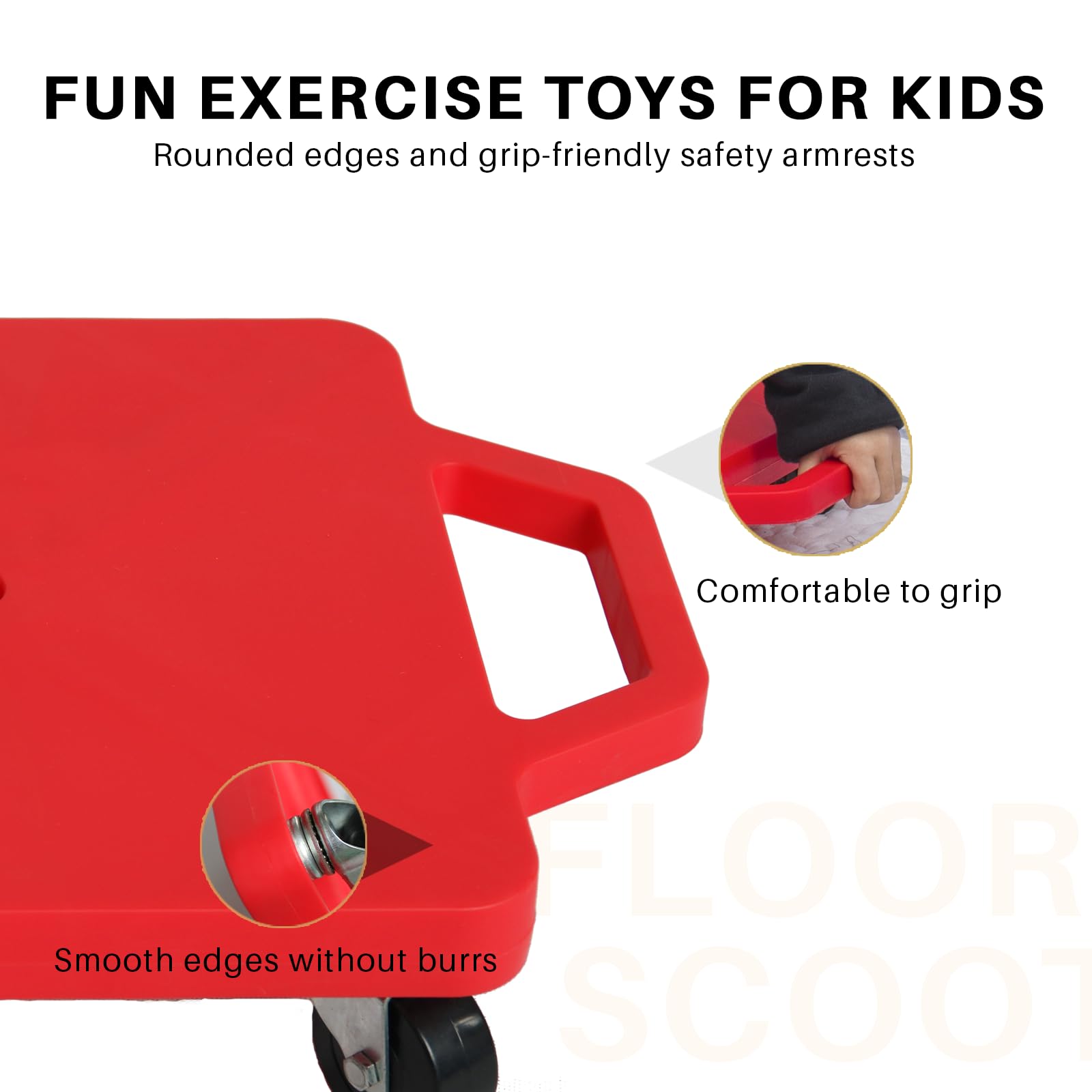 Romrex scooter board side view highlights sturdy plastic and child-friendly design.