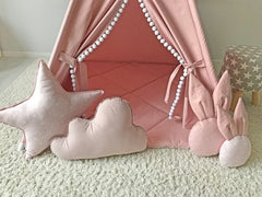 RONGFA bright pink teepee enhances room decor and inspires imagination.