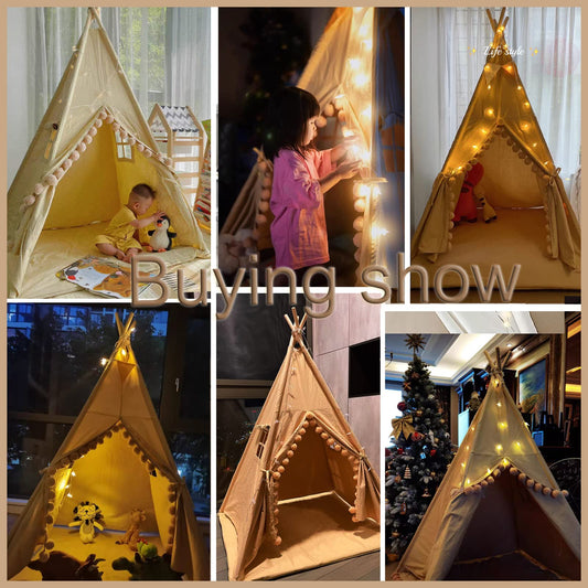 RONGFA teepee in natural cotton canvas provides durable, breathable space.