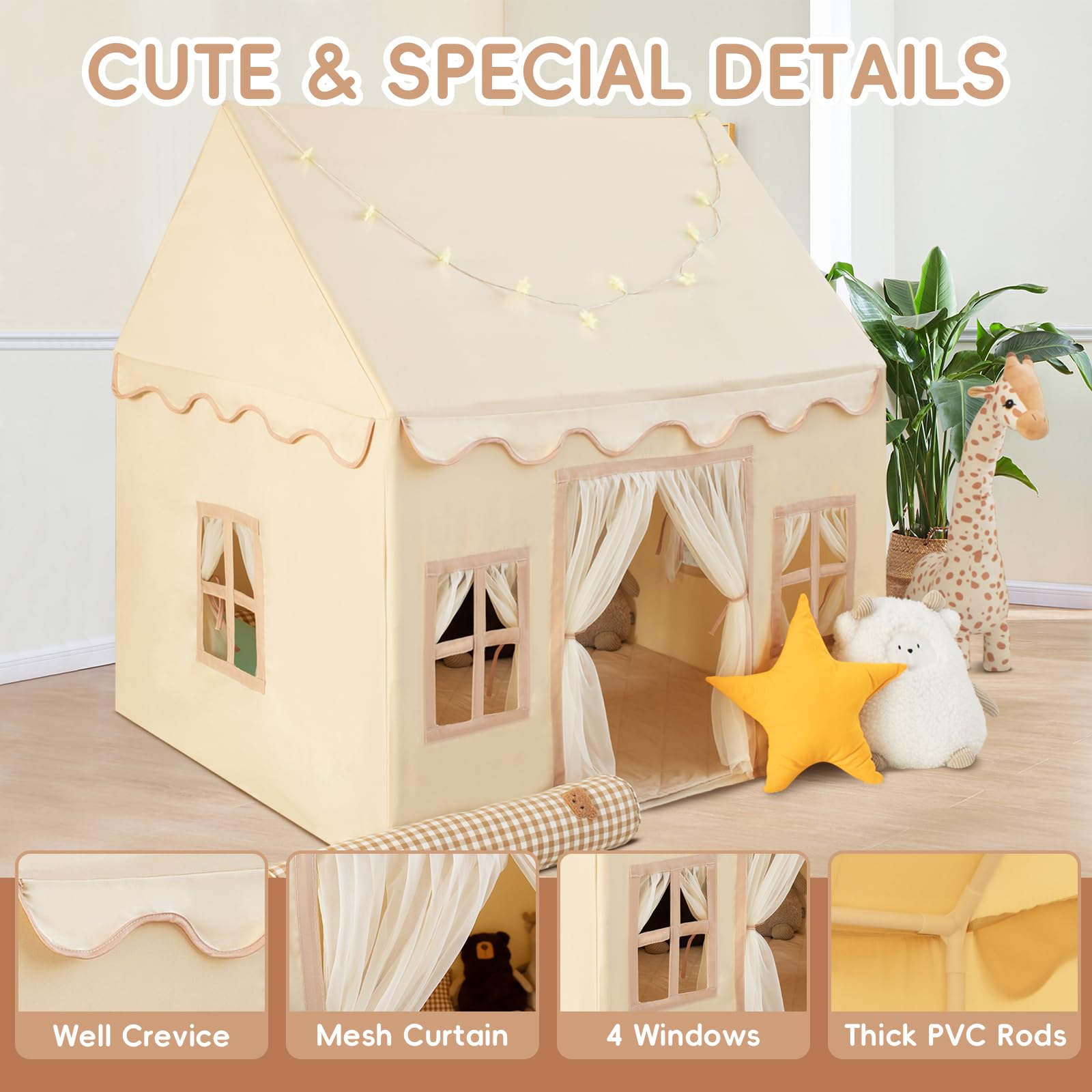 RONGFA playhouse tent padded mat provides comfortable seating