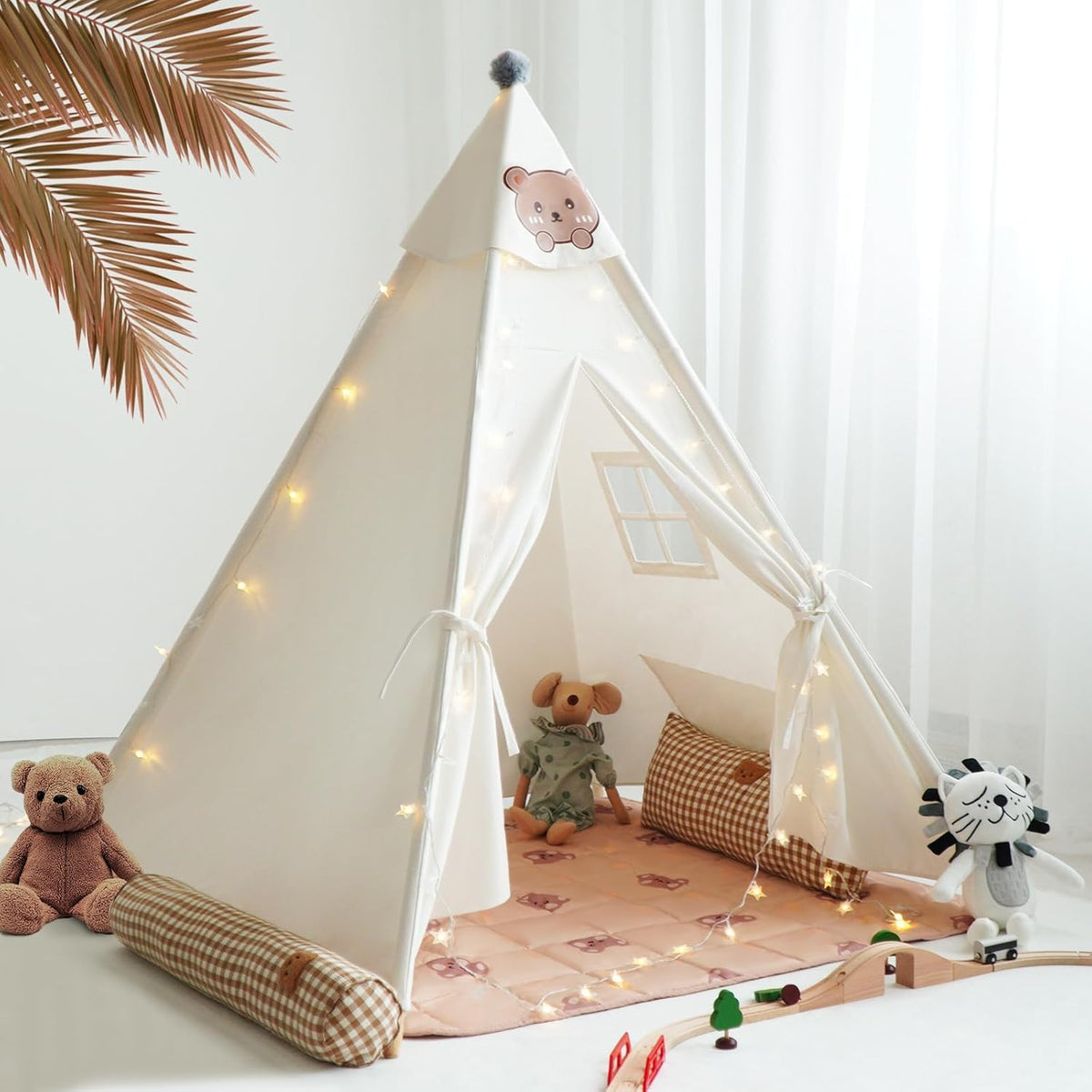 RongFa teepee tent assembly view, quick setup for imaginative play