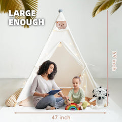 RongFa teepee exterior view, stylish white tent blends with rooms