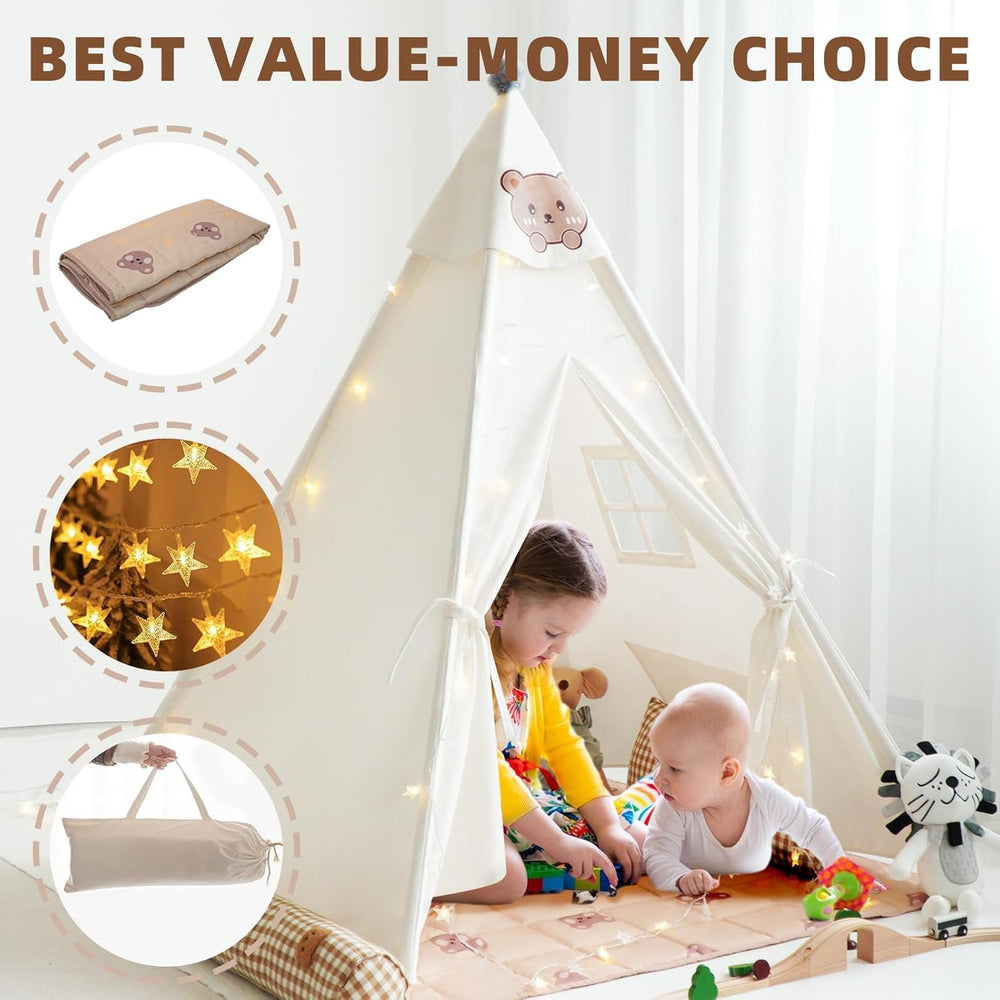 RongFa teepee flap door, easy access hideaway for stories and games