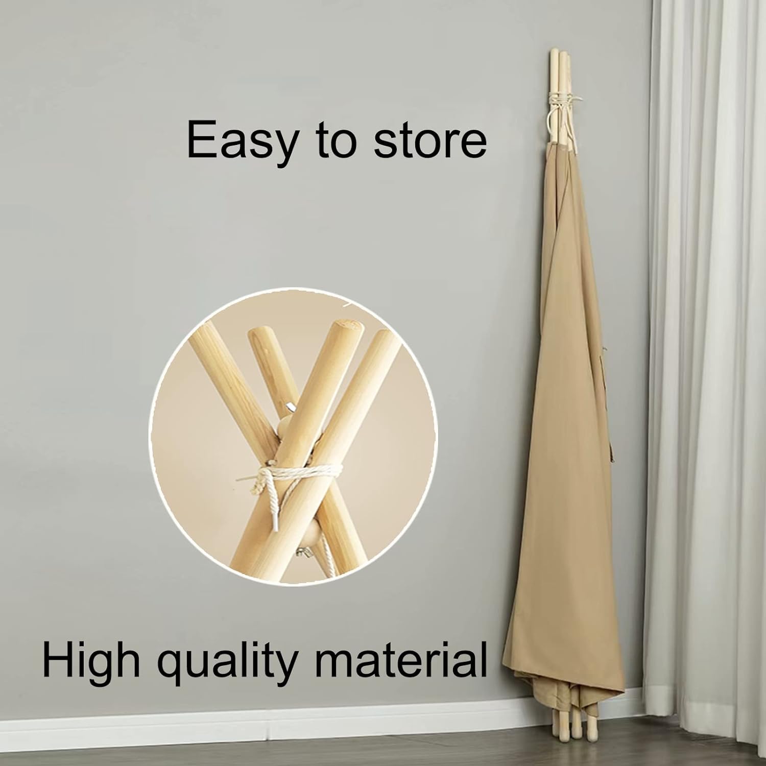 RongFa natural wooden poles provide a sturdy, safe frame for indoor adventures.