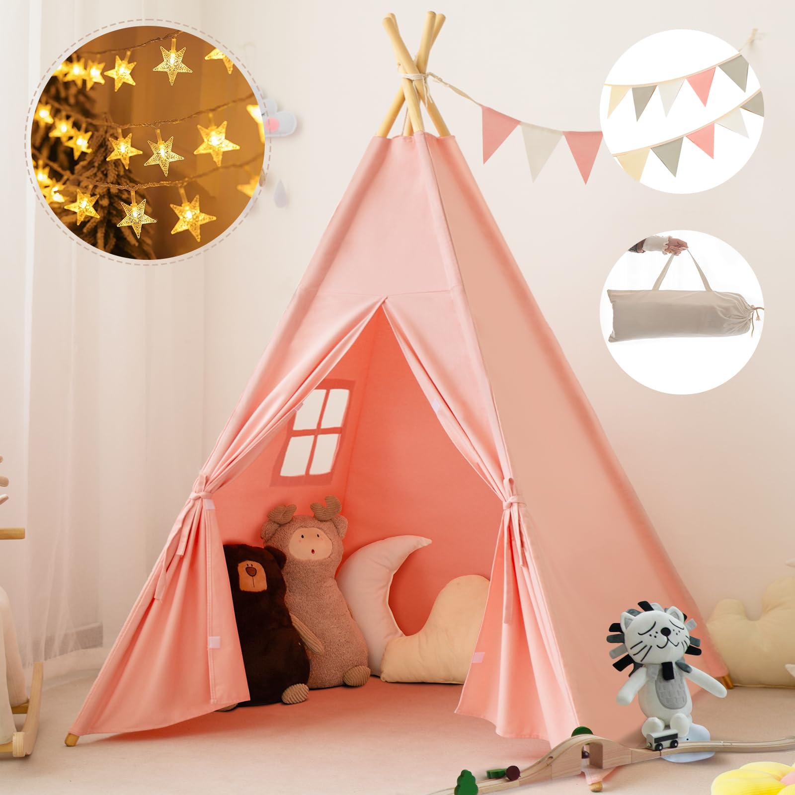 RongFa tepee tent assembly in minutes with simple steps for imaginative play
