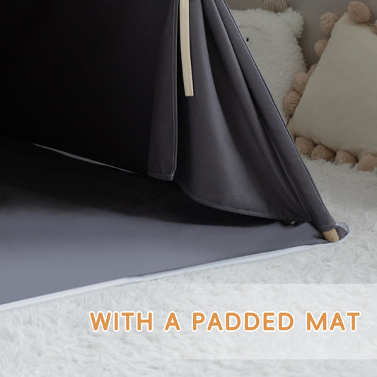 RONGFA tepee tent fabric close-up highlighting premium cotton canvas.