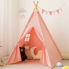 RongFa pink teepee tent for kids ready for indoor play and quiet reading