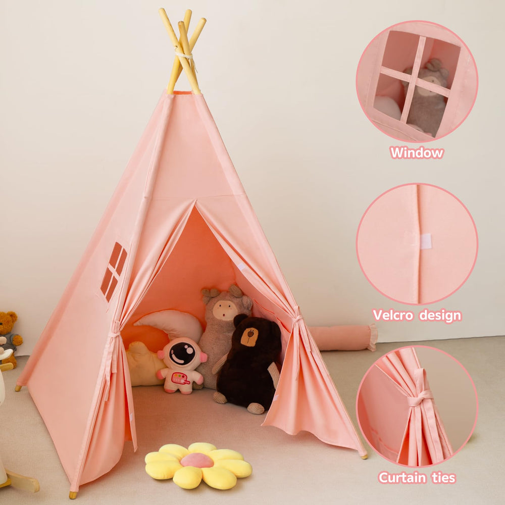 RongFa tepee with thick wooden poles for a sturdy, long-lasting play space