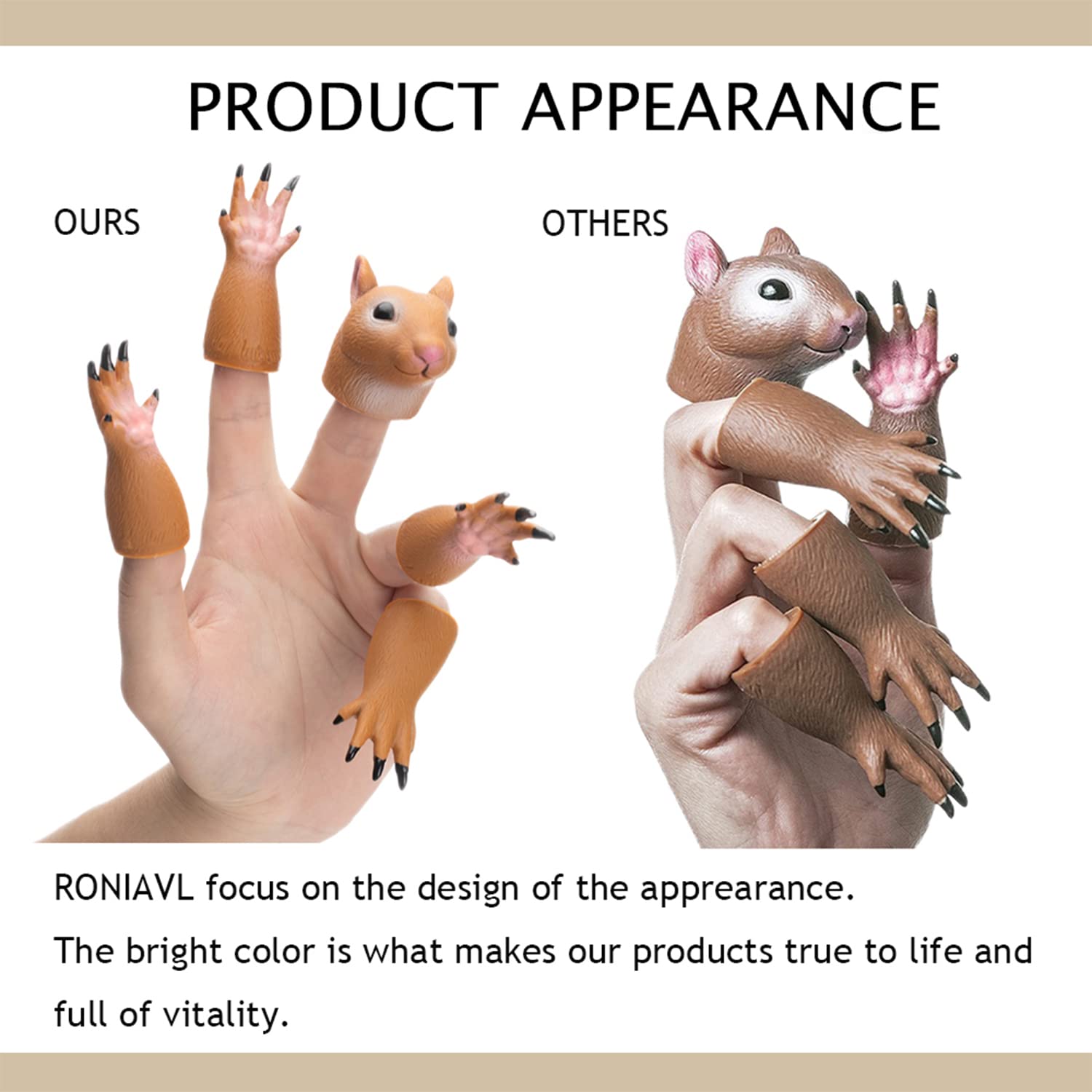 RONIAVL colorful squirrel puppet designed for engaging storytelling